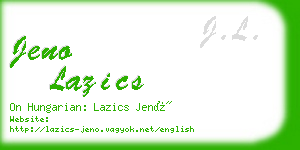 jeno lazics business card